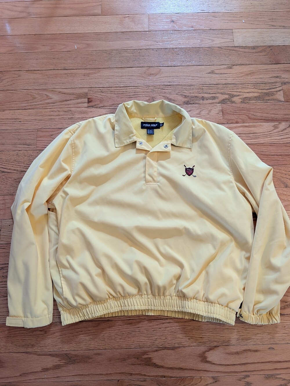 Vintage Y2K 2000s 90s Ralph Lauren Polo Golf Windbreaker Pullover Butter Yellow